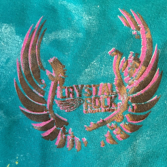 Y2K CRYSTAL ROCK (Ed Hardy) Graphic Rocker Flare SweatPants Drawstring Waist - S - Picture 10 of 10